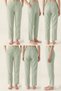 Mint Green 100% Cotton Muslin Fabric Women's Trousers with Elastic Waist - Women's Hajj Umrah Trousers - 8
