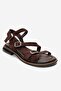 Morez Brown Suede Genuine Leather Women's Sandals - 3