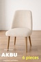 Chair Cover , Pack of 6, a Quality Kitchen Large Oval, Washable , Elastic Chair Cover - 2