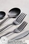 Orion Black 30-Piece 6-Person Fork Spoon Knife Set - 5