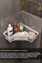 Adhesive Bathroom Organizer - Shampoo Holder Soap Dish Organizer Shower Shelf Organizer Bathroom Corner Shelf White - 2