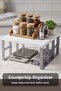 2 Pieces of In-Cabinet Organizer Shelves - Kitchen Bathroom Detergent Holder Multi-Purpose Countertop Organizer White - 3