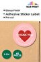 Adhesive Sticker, Round Label Diameter 5 Cm, Glossy Finish "Thank You" for Your Order, 48 Pieces