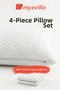 Liquid-Proof Quilted Pillow Mattress Cover 50X70 cm – Comfortable, Padded and Hygienic Protection 2 Pack (4 Pieces)