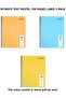Text Pastel Notebook A4 100 Sheets Lined 3 Pcs
