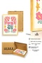 Natural Wood Framed Retro Floral Painting - Floral Pattern in Pink Tones |   Huhu2597 - Single Table Natural Wood Frame - 3
