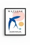 Black Wooden Framed Retro Bird Painting - Abstract Geometric Pattern Print |   Huhu2538 - Single Table Black Frame - 2
