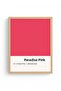 Natural Wood Framed Retro Painting - Pastel Pink |   Huhu2465 - Single Table Natural Wood Frame - 2