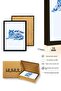 Natural Wood Framed Retro Cat Painting - Blue Meow Pattern |   Huhu2420 - 3