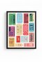 Black Wooden Framed Retro Vintage Travel Ticket Collage Painting - Pop Culture |   Huhu2478 - Single Table Black Frame - 2