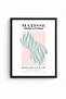 Black Wooden Framed Retro Palm Leaf Painting - Tropical Green |   Huhu2855 - Single Table Black Frame - 2
