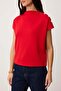 Kırmızı Regular/Normal Kalıp Dik Yaka Aksesuar Detaylı Crop Soft Touch Örme Bluz TWOSS26BZ00021 - 3