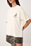 Ekru Baskılı Oversize/Geniş Kalıp Kısa Kollu Örme T-Shirt TWOSS26TS00292 - 4