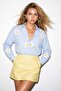 Baby Blue Oversized Daisy Embroidered Muslin P Cotton Shirt Tdrss26Go00027 - 2