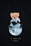 Black Regular Cotton Short Sleeve Top Teddy Bear Printed Bottom Striped Pajama Set Tmnss26Pt00013 - 5