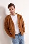 Camel Oversize/Geniş Kesim V Yaka Düğmeli Dokulu Kalın Hırka TMNAW26HI00004 - 2