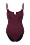 Plum V-Neck Covered Textured Regular Core Swimsuit Tbess25Ma00097 - 4