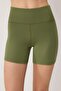 Haki Fırçalı Soft Kumaş İç Bel Cep Detaylı Örme Spor Şort/Kısa Tayt THMSS24TY00020 - 3