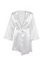 Bride/Bridal Beyaz Kuşaklı Saten Dokuma Sabahlık THMSS26SB00005 - 5