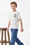 Ecru Printed Knitted Boys' T-Shirt Tkdss26Ts00035 - 2