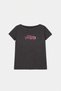 Anthracite 100% Cotton Crew Neck Girls' Knitted T-Shirt Tkdss26Ts00071 - 5
