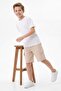 Brown-Beige 2-Piece Boys' Cotton Knitted Shorts with Elastic Waist and Cargo Pockets Tkdss25Sr00006 - 3