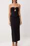 Black Strapless Shift/Straight Cut Maxi Dress Tprss26El00098 - 3
