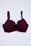 Burgundy Sponge Padded Lace Detailed Plus Size Bra Tbbss26Cw00010 - 3