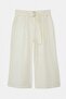 White Linen Look Belted Woven Plus Size Trousers Tbbss26Ar00033 - 3