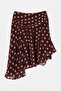 Brown Asymmetrical Cut Lined Polka Dot Chiffon Skirt Tdrss26Et00053 - 4