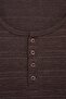 Brown Regular/Normal Cut Buttoned Textured Ribbed Knit T-Shirt Tmnss26Ts00036 - 6