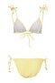 Yellow Plaid Textured Triangle Covered Low Waist Regular Bikini Set with Bead Accessories Tbess26Bt00027 - 5
