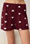 Bordo %100 Pamuklu Kalpli Şortlu Örme Pijama Takımı THMSS21PT0756 - 3
