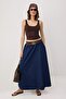 Lacivert Volanlı Maxi Denim Etek TWOSS26ET00202 - 2
