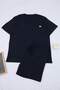 Navy Blue Regular Fit Large Size Corded Fabric Knitted Pajamas Set Tmnss26Ai00003 - 3