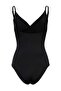 Black Tie-Up Double Breasted Collar Covered Hipster Swimsuit Tbess21Ma0040 - 5