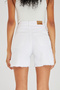 Women's White Color Ripped Detailed White Jean Shorts - 6