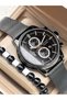 Wiremesh Steel Cord Men's Wrist Watch+ Bracelet to Give Your Black Clothes a Touch of Elegance - 4