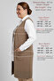 Women's Light Beige Plus Size Knitwear Vest with Pearls - 2