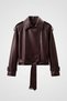 New Season Trendy Leather Jacket with Buttons and Belt