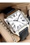 Navy Blue Leather Strap, Silver Gray Case, Calendar, Roman Numeral Dial, Men's Wristwatch with Bracelet as a Gift - 5
