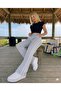 Gray Stripe Detailed Sweatpants New Style - 3