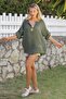 Khaki Patched Collar Long Sleeve Buttoned Washable Woven Casual Muslin Blouse - 6