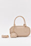 Mink D20 Women's Hand and Shoulder Bag with Single Zipper Compartment and Adjustable Strap Mini Charm Detail