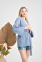 Indigo Blue Women's Muslin Kimono 100% Cotton - 7
