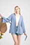 Indigo Blue Women's Muslin Kimono 100% Cotton - 2