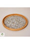 Dowa Handmade Plated Rattan Tray 30 cm – Bohemian Decorative Presentation and Serving Tray - 2