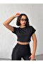 High Waist Toning Effect Women's Cycling Shorts Leggings with Pockets Black - 5