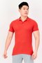 Men Slim Fit Embroidered Logo Short Sleeves Outdoor Polo Shirt, Red