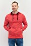 Men Hooded Brand Logo Long Sleeves Sweatshirt, Red